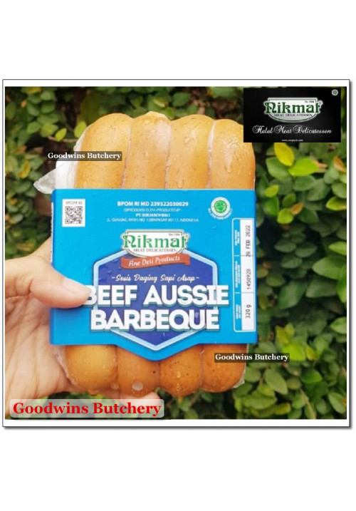 Nikmat sausage AUSSIE BBQ Soejasch Bali Halal frozen 6" 15cm 4pcs 320g